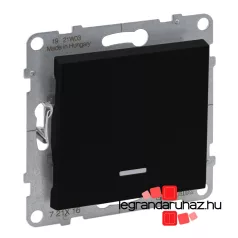   Legrand Suno váltókapcsoló jelzőfénnyel 10 AX fekete, IP44, Legrand 721416IP44