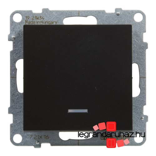 Legrand Suno váltókapcsoló jelzőfénnyel 10 AX fekete, Legrand 721416