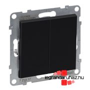   Legrand Suno kettős váltóérintkezős nyomó fekete, IP44, Legrand 721417IP44