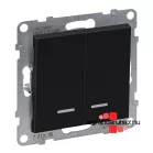   Legrand Suno kettős váltókapcsoló jelzőfénnyel 10 AX fekete, Legrand 721418