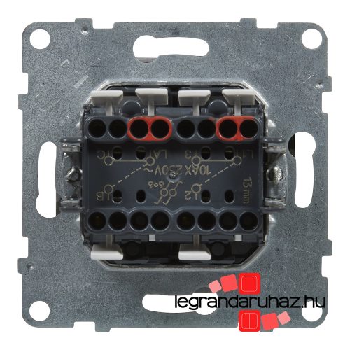 Legrand Suno kettős váltókapcsoló jelzőfénnyel 10 AX fekete, Legrand 721418