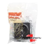 Legrand Suno 2P+F csatlakozóaljzat biztonsági zsaluval, rugós vezetékbekötéssel fekete, Legrand 721420