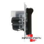 Legrand Suno 2P+F csatlakozóaljzat biztonsági zsaluval, csapófedéllel, IP44 fekete, Legrand 721423