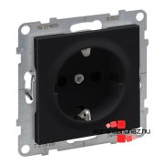   Legrand Suno 2P+F csatlakozóaljzat biztonsági zsalu nélkül, csavaros vezetékbekötéssel fekete, Legrand 721425
