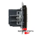 Legrand Suno kettős USB-C + USB-C csatlakozóaljzat 3A–15W, fekete, Legrand 721431