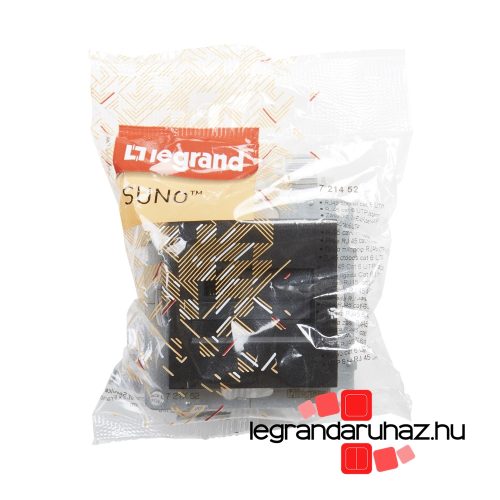 Legrand Suno 1xRJ45 Cat. 6 UTP csatlakozóaljzat fekete, Legrand 721452