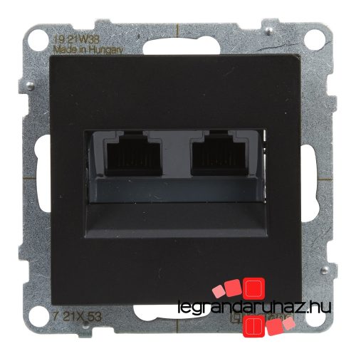 Legrand Suno 2xRJ45 Cat. 6 UTP csatlakozóaljzat fekete, Legrand 721453