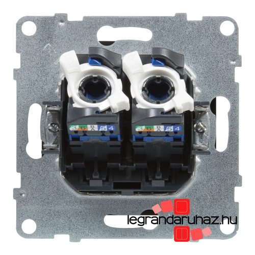 Legrand Suno 2xRJ45 Cat. 6 UTP csatlakozóaljzat fekete, Legrand 721453