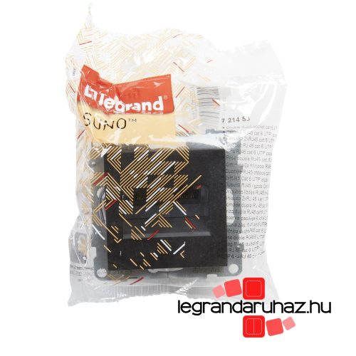 Legrand Suno 2xRJ45 Cat. 6 UTP csatlakozóaljzat fekete, Legrand 721453