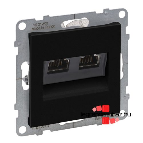 Legrand Suno 2xRJ45 Cat. 6 STP csatlakozóaljzat fekete, Legrand 721457