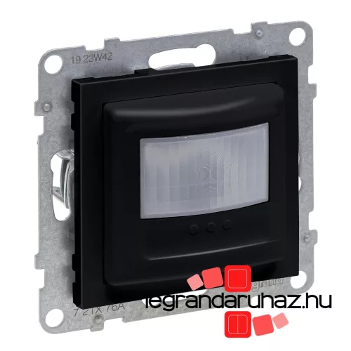 Legrand Suno mozgásérzékelős (PIR) kapcsoló, 2-150 W (LED max. 100 W) beépített nyomóval, 2 vezetékes, fekete, Legrand 721476A