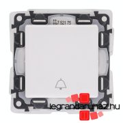   Legrand Valena Life váltóérintkezős nyomó csengőjellel, IP44 fehér, Legrand 752175