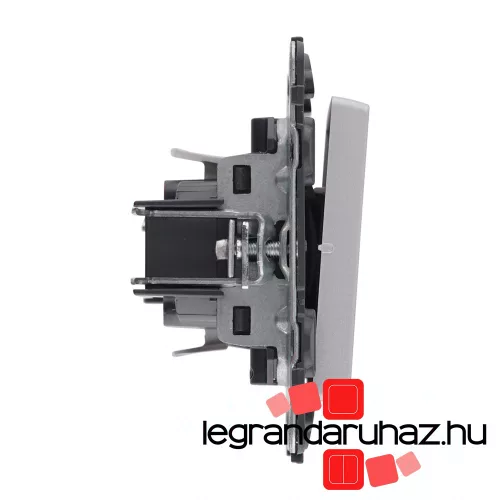 Legrand Valena Life kettős váltókapcsoló jelzőfénnyel 10 AX alumínium, Legrand 752309