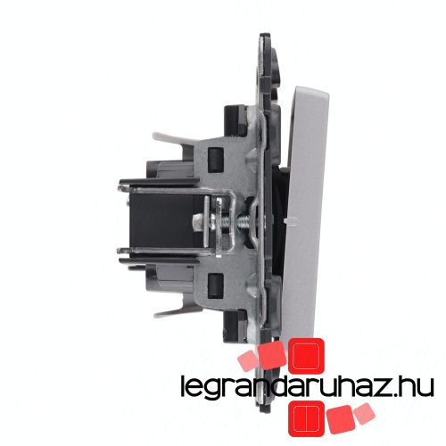 Legrand Valena Life váltóérintkezős nyomó, jelzőfénnyel alumínium, Legrand 752312