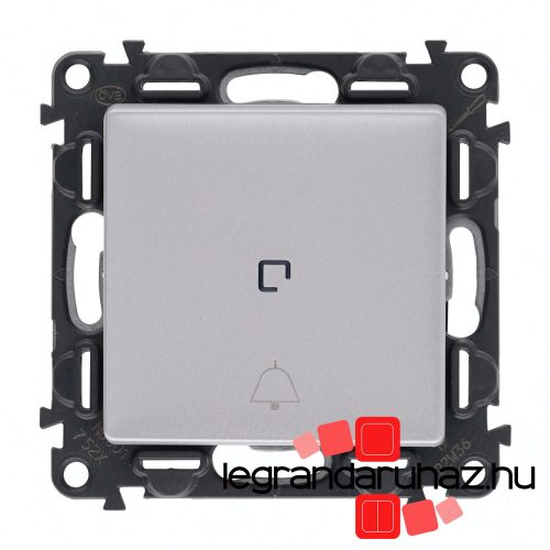 Legrand Valena Life váltóérintkezős nyomó csengőjellel, jelzőfénnyel alumínium, Legrand 752316