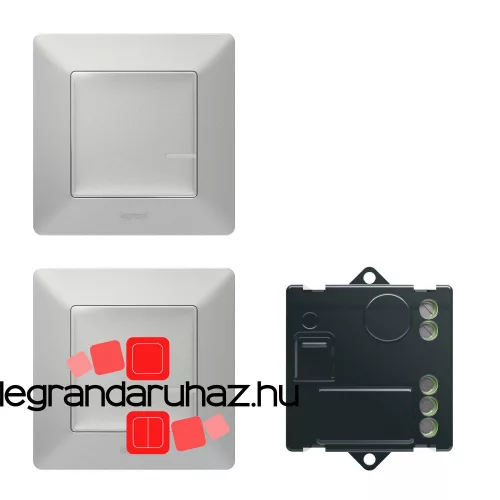Legrand Valena Life Netatmo párosított szett alternatív kapcsolás mikromodul segítségével - 2 vezeték nélküli kapcsoló + mikromodul alumínium, Legrand 752350