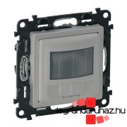   Legrand Valena Life mozgásérzékelős (PIR) kapcsoló, 2-150 W (LED max. 100 W), 2 vezetékes, beépített nyomóval, alumínium, Legrand 752372A