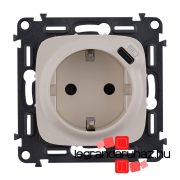   Legrand Valena Allure 2P+F csatlakozóaljzat+ USB C-túpusú 1,5A-5V-7,5W töltőaljzat, Elefántcsont, Legrand 753006