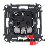   Legrand Valena InMatic 2P+F csatlakozóaljzat mechanizmus biztonsági zsaluval, rugós vezetékbekötéssel, Legrand 753020