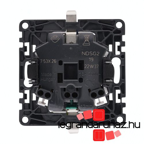 Legrand Valena InMatic 2x2P+F csatlakozóaljzat biztonsági zsaluval,rugós vezetékbekötéssel, Legrand 753026