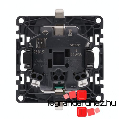 Legrand Valena InMatic 2x2P+F csatlakozóaljzat biztonsági zsalu nélkül,rugós vezetékbekötéssel, Legrand 753027
