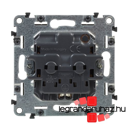 Legrand Valena InMatic 2x2P+F csatlakozóaljzat biztonsági zsalu nélkül,rugós vezetékbekötéssel, Legrand 753027