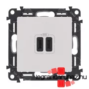   Legrand Valena Life töltőaljzat kettős USB C-típusú csatlakozóval, fehér, Legrand 753107