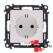   Legrand Valena Life 2P+F csatlakozóaljzat biztonsági zsaluval, rugós vezetékbekötéssel fehér, Legrand 753120