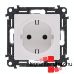 Legrand Valena Life 2P+F csatlakozóaljzat biztonsági zsalu nélkül, rugós vezetékbekötéssel fehér, Legrand 753121