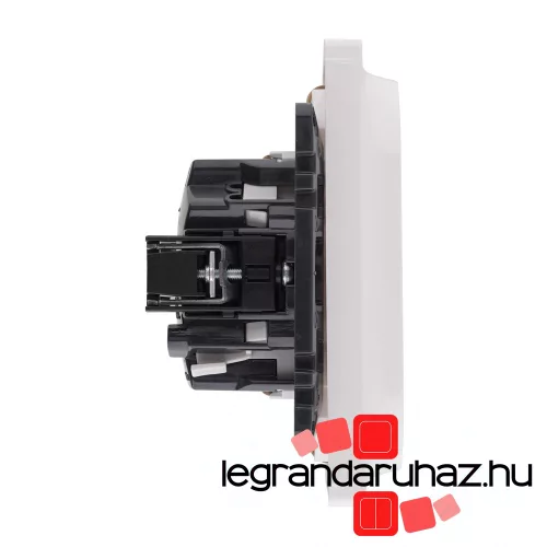 Legrand Valena Life 2x2P+F csatlakozóaljzat biztonsági zsaluval, egybeépített burkolattal, keret nélkül, rugós fehér, Legrand 753126