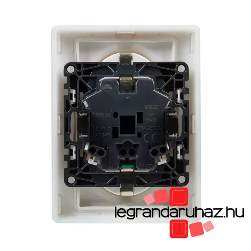Legrand Valena Life 2x2P+F csatlakozóaljzat biztonsági zsaluval, egybeépített burkolattal, keret nélkül, rugós fehér, Legrand 753126