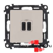   Legrand Valena Life töltőaljzat kettős USB C-típusú csatlakozóval, elefántcsont, Legrand 753207