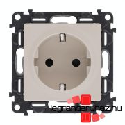   Legrand Valena Life 2P+F csatlakozóaljzat biztonsági zsaluval, rugós vezetékbekötéssel elefántcsont, Legrand 753220