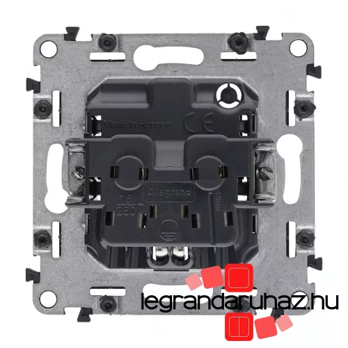 Legrand Valena Life 2P+F csatlakozóaljzat biztonsági zsalu nélkül, rugós vezetékbekötéssel elefántcsont, Legrand 753221