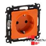 Legrand Valena Life 2P+F csatlakozóaljzat gyerkemvédelemmel, narancssárga betéttárcsával, Legrand 753229