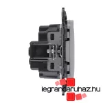 Legrand Valena Life 2P+F csatlakozóaljzat biztonsági zsaluval, rugós vezetékbekötéssel alumínium, Legrand 753320