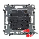 Legrand Valena Life 2P+F csatlakozóaljzat biztonsági zsaluval, rugós vezetékbekötéssel alumínium, Legrand 753320