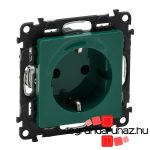 Legrand Valena Life 2P+F csatlakozóaljzat biztonsági zsaluval, zöld betéttárcsával, Legrand 753329