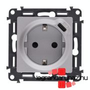   Legrand Valena Life 2P+F csatlakozóaljzat+ USB C-típusú töltőaljzat, alumínium, Legrand 753335