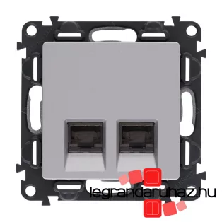   Legrand Valena Life 2xRJ45 Cat. 6 UTP csatlakozóaljzat alumínium, Legrand 753343