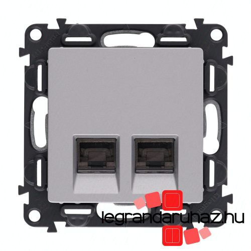 Legrand Valena Life 2xRJ45 Cat. 6 UTP csatlakozóaljzat alumínium, Legrand 753343