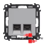 Legrand Valena Life 2xRJ45 Cat. 6 STP csatlakozóaljzat alumínium, Legrand 753347