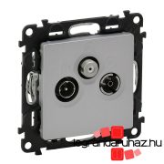   Legrand Valena Life TV-Rádió-SAT aljzat, csillagpontos, 1,5 dB alumínium, Legrand 753352