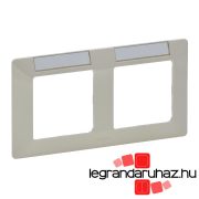  Legrand Valena Life kettős keret, vízszintes, címketartóval elefántcsont, Legrand 754052