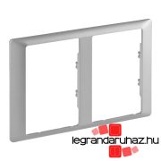   Legrand Valena Life kettős keret 2x2P+F csatlakozóaljzathoz alumínium, Legrand 754242