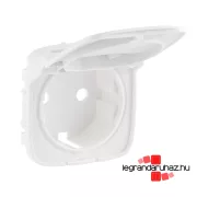   Legrand Valena Allure 2P+F csatlakozóaljzat burkolat, csapfedeles, fehér, Legrand 754845