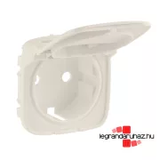   Legrand Valena Allure 2P+F csatlakozóaljzat burkolat, csapfedeles, elefántcsont, Legrand 754846
