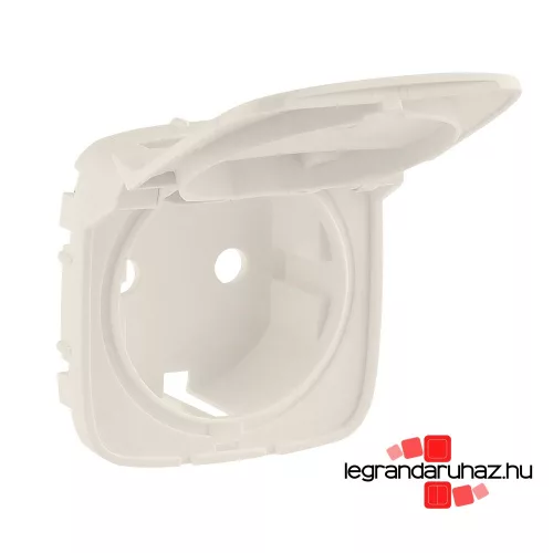 Legrand Valena Allure 2P+F csatlakozóaljzat burkolat, csapfedeles, elefántcsont, Legrand 754846