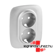   Legrand Valena Allure 2x2P+F aljzat monobloc burkolat + kerettel, Alumínium, Legrand 754957