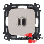 Legrand Valena Allure töltőaljzat kettős USB C-típusú + USB A-típusú csatlakozóval, elefántcsont, Legrand 754966